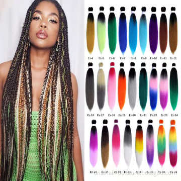 Hot Sale Kanekalons  24" Corchet Hair Wholesale Braid Synthetic Hair Extension Pre Stretched Easy Braid Twist Jumbo Wick Braid